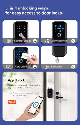 WiFi Key Lock Box Wall Mounted Outdoor IP65 Waterproof for Wood Door and App Connectivity
