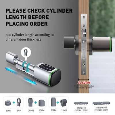 Durable Euro Profile Cylinder Handle Smart Door Lock with Memory Card Storage Options