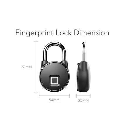 Smart App Fingerprint Zinc Alloy Padlock for Waterproof Door and Garage Security