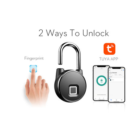 Smart App Fingerprint Zinc Alloy Padlock for Waterproof Door and Garage Security
