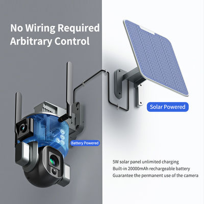 Wireless WIFI Surveillance with Dual 4K Solar Camera 10X Optical Zoom and Night Vision