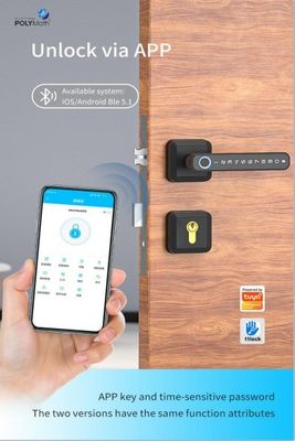 Wood Door Fingerprint Password Smart Lock Quick Unlock Digital Code WiFi Connectivity
