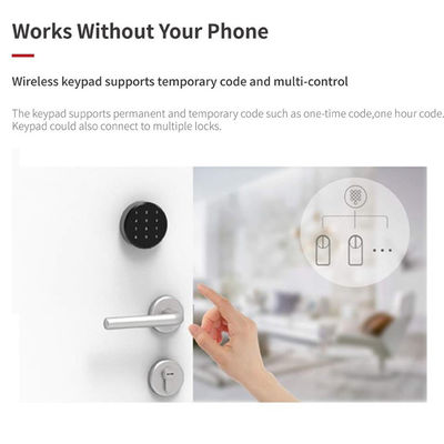 Alarm Function Grey Retrofit Smart Knob Door Lock for Bluetooth Gateway and Deadlock