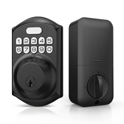 Keyless Entry Fingerprint Door Lock Tuya Smart Memory Card Data Storage Option Grey