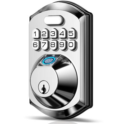 Keyless Entry Fingerprint Door Lock Tuya Smart Memory Card Data Storage Option Grey