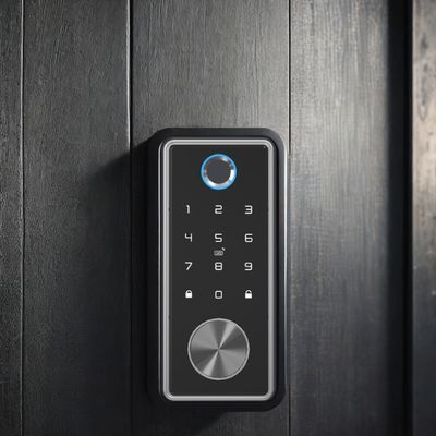 Wood Door Smart Lock with Tuya Code and Fingerprint Recognition Technology
