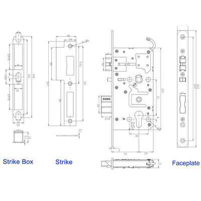 Household Door Locks European Standard EN12209 Motor Inside Faster Double Linkage Electric Lock Body