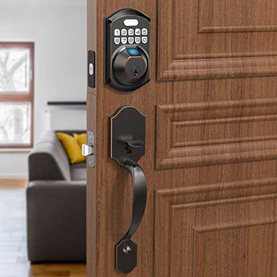 Competitive Home Tuya Electric Fingerprint Keyless Door Handle Smartlife Lock Door Set