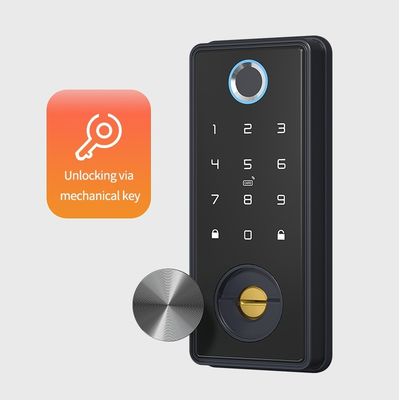 Black Smart WiFi Tuya Fingerprint Digital Door Lock Unlock with Code APP and Fingerprint