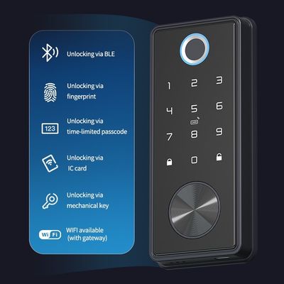POLYMATH TT App Cylinder Smart Front Door Lock for Wood Door Code APP Fingerprint Unlock Method
