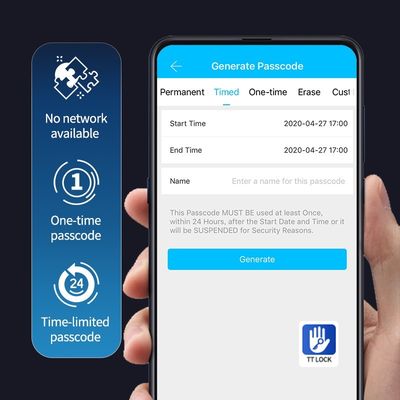 POLYMATH TT App Cylinder Smart Front Door Lock for Wood Door Code APP Fingerprint Unlock Method