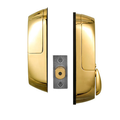 Wood Door High Security Gold Color Waterproof Sliding Smart Fingerprint Door Lock 42.1 * 35.6 * 51.5 cm