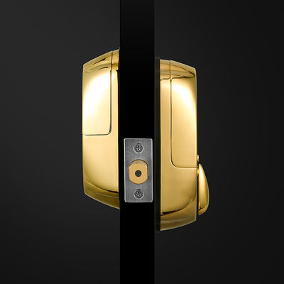 Wood Door High Security Gold Color Waterproof Sliding Smart Fingerprint Door Lock 42.1 * 35.6 * 51.5 cm