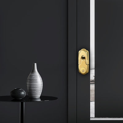 Wood Door High Security Gold Color Waterproof Sliding Smart Fingerprint Door Lock 42.1 * 35.6 * 51.5 cm