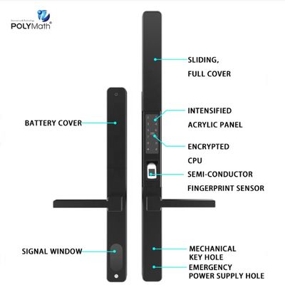 Blue Tooth Network Aluminum Door Tuya Waterproof Fingerprint Lock BLE WIFI Smart Door Lock