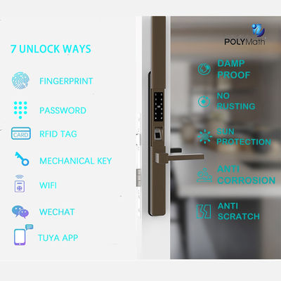 Digital Keyless Waterproof Tuya WiFi App Smart Door Lock Biometric Fingerprint Handle