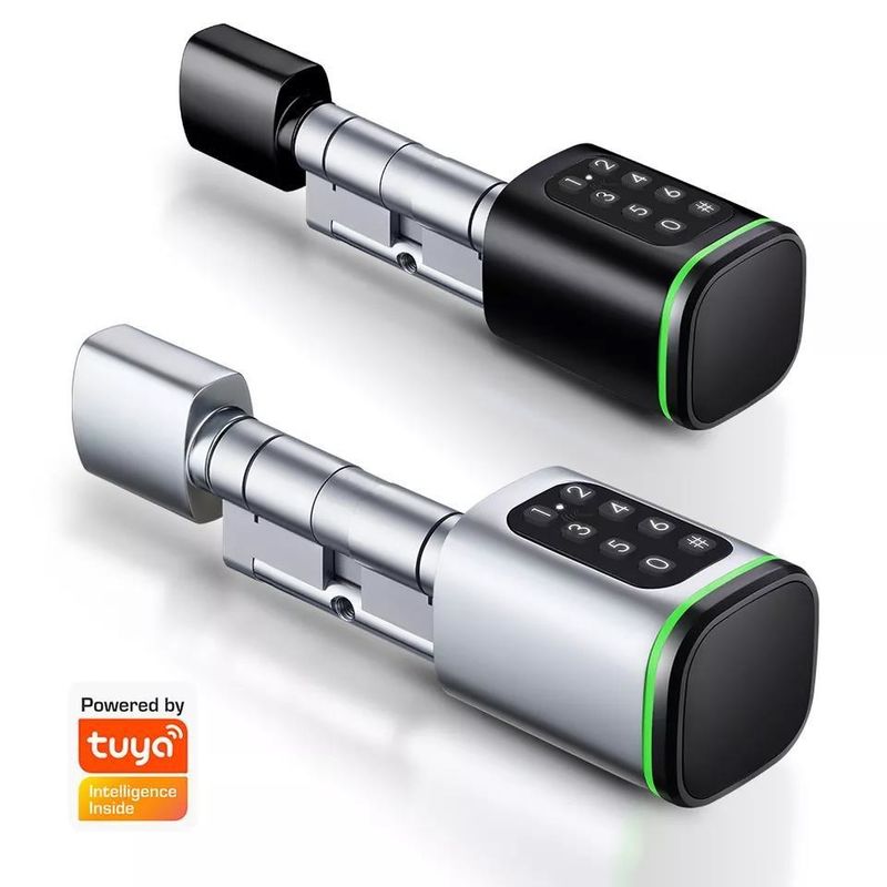 Durable Euro Profile Cylinder Handle Smart Door Lock with Memory Card Storage Options