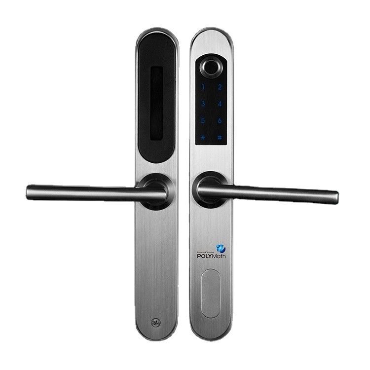 Silver Stainless Steel Fingerprint Bluetooth Smart Electronic Door Lock for Wood Door
