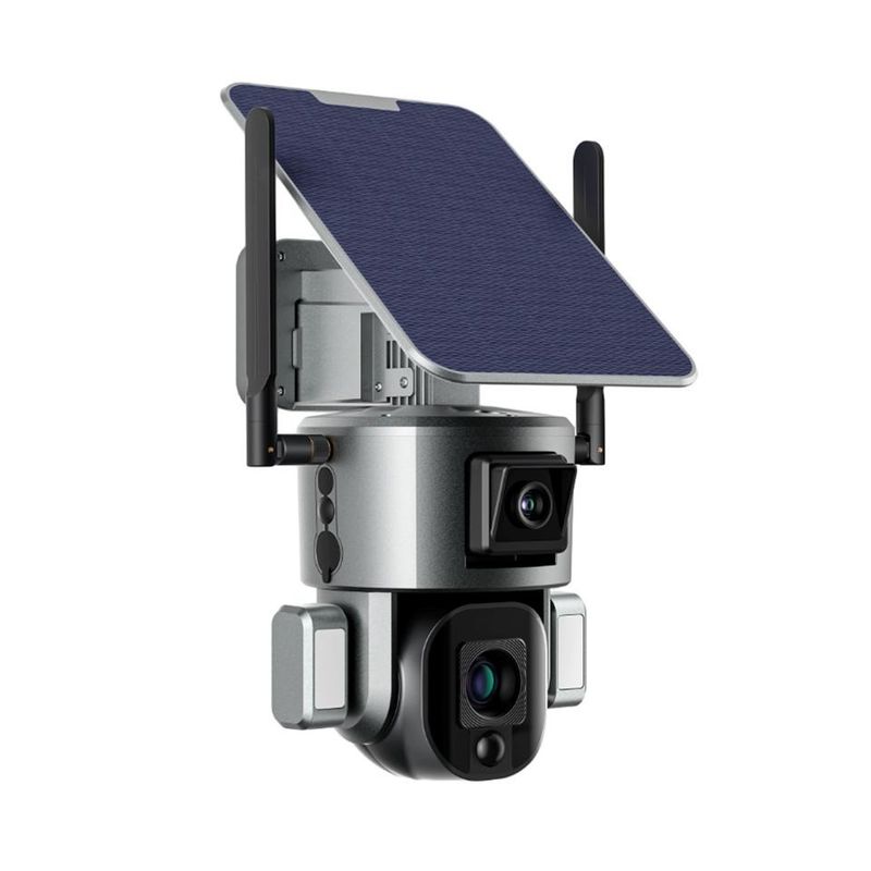 Wireless WIFI Surveillance with Dual 4K Solar Camera 10X Optical Zoom and Night Vision