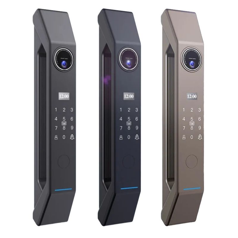 100 Capacity Smart Metal Door Lock with Key Unlock and Fingerprint/Password/Card