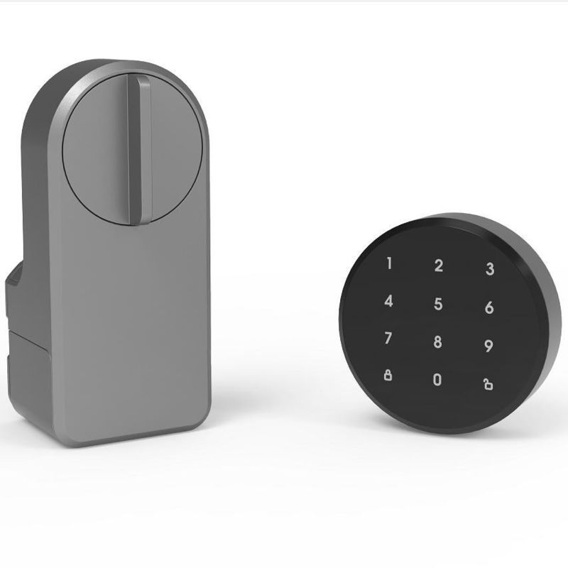 Introducing the Grey Wifi Smart Gate Lock for Tuya Wooden Doors Memory Card Storage