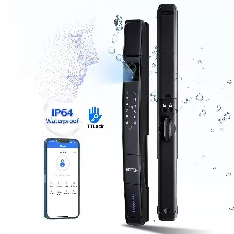 2024 TUYA App Smart Lock Wifi 3D Face Fingerprint Recognition for Wood Glass Door Home