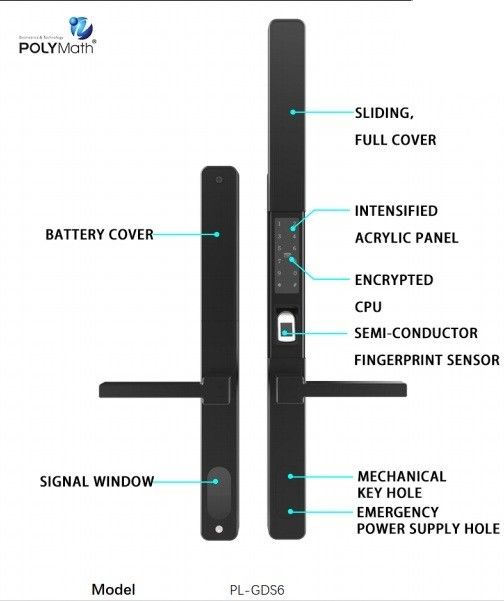 Aluminum Villa Smart Door Lock with Remote Control and Waterproof Programmable Sensor