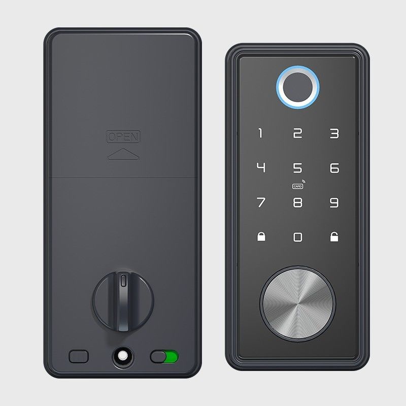 Aluminum Door TUYA Smart Lock with Fingerprint Recognition and Memory Card Storage